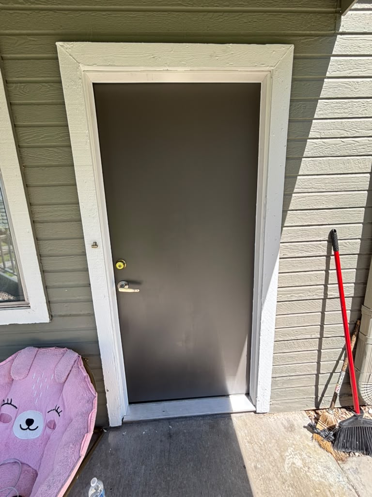 Exterior door repair and paint